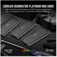 Corsair Dominator Platinum RGB 32GB (2x16GB) DDR5 UDIMM 5200Mhz C40 1.25V Black Desktop PC Gaming Memory