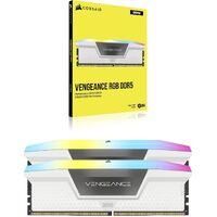 Corsair Vengeance RGB 32GB (2x16GB) DDR5 UDIMM 6400MHz C36 1.35V Desktop Gaming Memory White