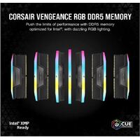 Corsair Vengeance RGB 64GB (2x32GB) DDR5 UDIMM 6400MHz C32 1.35V Desktop Gaming Memory Black