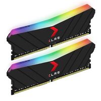 (LS) PNY XLR8 32GB (2x16GB) DDR4 UDIMM 3200Mhz RGB CL16 1.35V Black Heat Spreader Gaming Desktop PC Memory