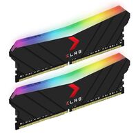  PNY XLR8 32GB (2x16GB) DDR4 UDIMM 3200Mhz RGB CL16 1.35V Black Heat Spreader Gaming Desktop PC Memory
