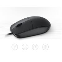 RAPOO N100 Wired USB Optical 1600DPI Mouse Black - No Driver Required  Designed for Notebook Laptop Desktop PC (Buy 10 Get 1 Free)