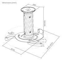 Brateck Projector Ceiling Mount Fit most Projectors Up to10kg 