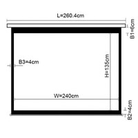 Brateck Projector Standard Auto-lock Manual Projection Screen-108’’ ( 2.40X 1.35M) /(16:9 Ratio)