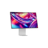 LG UltraFineevo 32 ft 6K monitor with IPS Black, HDR600, DCI-P3 98pct, Adobe RGB 99.5pct, Thunderbolt 5, HDMI 2.1, and tilt height pivot adjustments