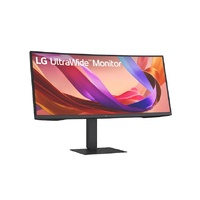 LG 34 ft UltraWide 21:9 WQHD Curved IPS Monitor with 3440x1440 resolution, sRGB 99pct, HDR10, 100Hz, 5ms response, and tilt height swivel stand