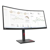 Lenovo ThinkVision T34w-30 34 inch WQHD Monitor 1500R Curv 4K 3440x1440 21:9 Height Adjustable Tilt and Swivel DP HDMI USB-C input LAN 4xUSB3.2 Hub 3y