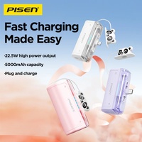 Pisen Power Tiny 5k mAh 22.5W Mini Power Bank - CCC-Certified, Fast Charging, Compact  Portable, Foldable Plug, Smart Protection