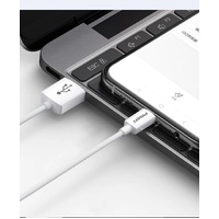 PISEN USB-C to USB-A Cable (1M) White -Data Transfer 480MbpsDurable and FlexibleSamsung GalaxyApple iPhoneiPadMacBookGoogleOPPONokia