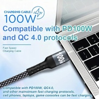 USP Braided 2-in-1 USB-C to Lighting (27W)  USB-C (100W) Super Fast Charging Cable (1.2M) Black - High Speed Charging