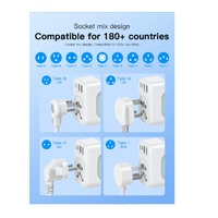 USP Australian Inbound Travel Adapter 2 USB-A  2 USB-C  AC Socket, Portable device, 4 Universal Sockets, SAA Certification, 2 Year Warranty