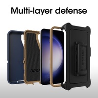 OtterBox Defender Samsung Galaxy S23 5G (6.1 inch) Case Blue Suede Shoes - (77-91041)DROP 4X Military StandardMulti-LayerIncluded HolsterRaised Edges