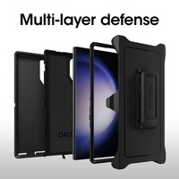 OtterBox Defender Samsung Galaxy S23 Ultra 5G (6.8 inch) Case Black - (77-91055) DROP 4X Military Standard Multi-Layer Included Holster Raised Edges