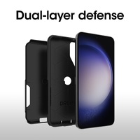 OtterBox Commuter Samsung Galaxy S23 5G (6.6 inch) Case Black - (77-91074) Antimicrobial DROP 3X Military StandardDual-LayerRaised EdgesPort Covers