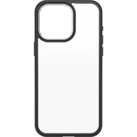 OtterBox React Apple iPhone 15 Pro Max (6.7 inch) Case Black Crystal (Clear Black) - (77-92783) AntimicrobialDROP Military Standard Raised Edges