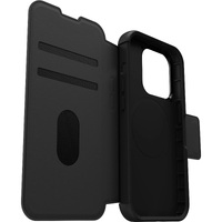 OtterBox Strada MagSafe Apple iPhone 15 Pro (6.1 inch) Case Shadow (Black) - (77-93560) DROP 3X Military Standard Leather Folio Cover