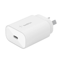 Belkin BOOST CHARGE USB-C PD 3.0 PPS Wall Charger 25W + USB-C Cable (1M) - White(WCA004au1MWH-B6),Compact and Travel-Ready,Dynamic Power