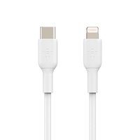 Belkin BoostCharge Lightning to USB-C Cable (1m 3.3ft) - White (CAA003bt1MWH) 480Mbps 8K bend Apple iPhone   iPad   Macbook 2YR
