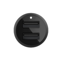 Belkin BoostCharge Dual USB-A Car Charger 24W - Black (CCB001btBK), 2xUSB-A (12W), Dual Port Fast & Compact Charger, $2,500 CEW,2YR