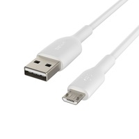 Belkin BoostCharge Micro-USB to USB-A Cable (1m 3.3ft) - White (CAB005bt1MWH) 7.5W 480Mbps 8000 bends tested USB-IF Certified