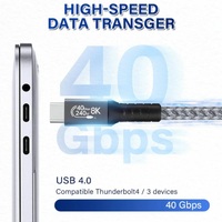 Pisen BoostUp Thunderbolt 4 USB-C to USB-C Cable (1M) Black - USB4 - 40Gbps240W8K 60Hz4K Video Edit Best for Laptop iPhone iPad Samsung Galaxy