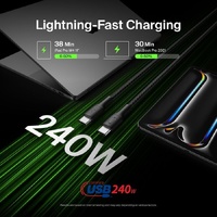 Belkin BoostCharge Pro Braided USB-C to USB-C Cable (3M) - Black (CAB025fq3MBK), 5A 240W, 480Mbps, 350K Bend, USB-IF Certified, 2 Years Warranty