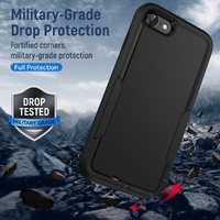 Phonix Apple iPhone SE (3rd  2nd Gen) and iPhone 8 7 Armor Light Case Black - Military-Grade Drop Protection Enhanced Camera  Screen Protection