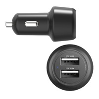 Cygnett CarPower 12W Dual Port Car Charger - Black (CY3697CYCCH), Dual charging (2x USB-A car charger), Compact design,12W charging
