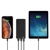 Cygnett ChargeUp Boost 2nd Gen 10K mAh Power Bank - Black (CY3477PBCHE), 15W Fast Charging, USB-A to USB-C Cable (15cm), Charge 3 Devices At Once