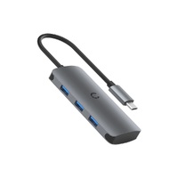 Cygnett Unite SlimMate 6-in-1 USB-C Hub with 100W Power Delivery 3xUSB-A 3.0 1xUSB-C 1xSD 1xMicro SD High-Speed Data Transfer 15cm Cable Length