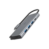 Cygnett Unite TravelMate 5-in-1 USB-C Hub with 100W Power Delivery 3xUSB-A 3.0 1xUSB-C 1x4K HDMI 5GBPS Data Speed 15cm Cable Length Lightweight