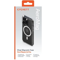 Cygnett AeroMag Apple iPhone 15 Pro (6.1') Clear Magnetic Case - (CY4580CPAEG),Raised Edges,TPU Frame,Hard-Shell Back,Magsafe Compatible,4FT DropProof