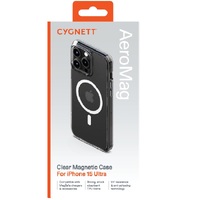 Cygnett AeroMag Apple iPhone 15 Pro Max (6.7') Clear Magnetic Case-(CY4581CPAEG)Raised Edge,TPU Frame,Hard-Shell Back,Magsafe Compatible,4FT DropProof