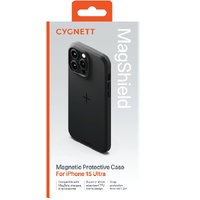 Cygnett MagShield Apple iPhone 15 Pro Max (6.7') Magnetic Case - Black (CY4585MAGSH), Raised Bezel Edges, 4FT Drop Protection, Magsafe Rugged Case
