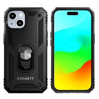 Cygnett Apple iPhone 15 (6.1 inch) Rugged Case - Black (CY4632CPSPC) Integrated kickstand Secure and magnetic disk mount 6ft drop protection