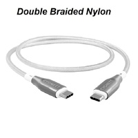 Cygnett Armoured Braided USB-C to USB-C (2.0) Cable (1M) - White (CY4675PCTYC), 5A 100W, 480Mbps, Turbo Charge, Best for Laptop, 5 Years Warranty