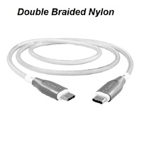 Cygnett Armoured USB-C to USB-C (2.0) Cable (2M) - White(CY4677PCTYC),5A 100W, Braided, 480Mbps Transfer,Fast Charge, Best for Laptop,5 Years Warranty