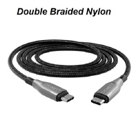 Cygnett Armoured Braided USB-C to USB-C (2.0) Cable (3M) - Black (CY4678PCTYC), 5A 100W, 480Mbps, Turbo Charge, Best for Laptop, 5 Years Warranty