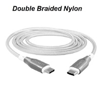 Cygnett Armoured Braided USB-C to USB-C (2.0) Cable (3M) -White (CY4679PCTYC), 5A 100W, 480Mbps, Turbo Charge, Best for Laptop, 5 Years Warranty