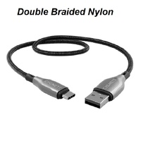 Cygnett Armoured Braided USB-C to USB-A (2.0) Cable (0.5M) - Black (CY4680PCUSA), 3A 60W, 480Mbps, Turbo Charge, Best for Laptop, 5 Years Warranty