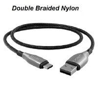 Cygnett Armoured Braided USB-C to USB-A (2.0) Cable (1M) - Black (CY4681PCUSA), 3A 60W, 480Mbps, Turbo Charge, Best for Laptop, 5 Years Warranty