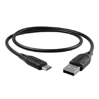 Cygnett Essentials USB-C to USB-A (2.0) Cable (1M) - Black (CY4687PCUSA), 3A 60W, 480Mbps, Turbo Charge, Best for Laptop, 2 Years Warranty