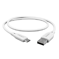 Cygnett Essentials USB-C to USB-A (2.0) Cable (1M) - White (CY4688PCUSA), 3A 60W, 480Mbps, Turbo Charge, Best for Laptop, 2 Years Warranty