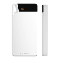 Cygnett ChargeUp Boost 4th Gen 10K mAh Power Bank-White(CY4748PBCHE)Triple Port(Dual USB-A 15W1xUSB-C 15W),15cm USB-C Cable,15W Max,2 Years Warranty