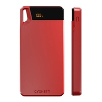 Cygnett ChargeUp Boost 4th Gen 10K mAh Power Bank -Red(CY4749PBCHE)Triple Port(Dual USB-A 15W  1xUSB-C 15W),15cm USB-C Cable,15W Max,2 Years Warranty
