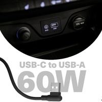 Cygnett DriveSync Right Angled Magnetic Silicone USB-C to USB-A Cable (0.7M) - (CY5665CCACB), 3A 60W, 480Mbps, Drive  Sync, 2 Years Warranty