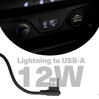 Cygnett DriveSync Right Angled Silicone Lightning to USB-A Cable (0.7M) - (CY5667CCACB), 2.4A 12W, 480Mbps, Drive  Sync, 2 Years Warranty