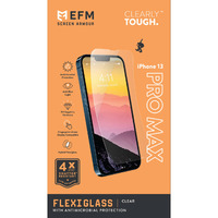 EFM FlexiGlass Screen Armour for Apple iPhone 13 Pro Max - Clear (EFSGTSG193FLXG), Antimicrobial, Edge-to-edge fit, Anti-blue light screen protector