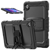 USP Rugged Lenovo Tab 10.1 ft Case Black - Built-in-Kickstand, Shoulder Strap, DropProof, ShockProof