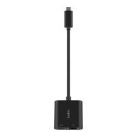 Belkin USB-C to Ethernet  Charge Adapter - Black(INC019BTBK), USB-C Power Delivery up to 100W, Ethernet connection supporting 10 100 1000 Mbps
